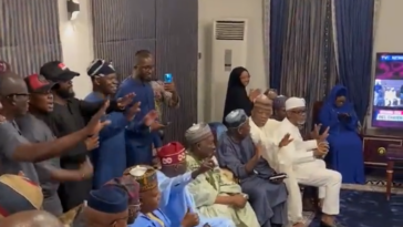 Watch Tinubu’s reaction as INEC declared him President-Elect
