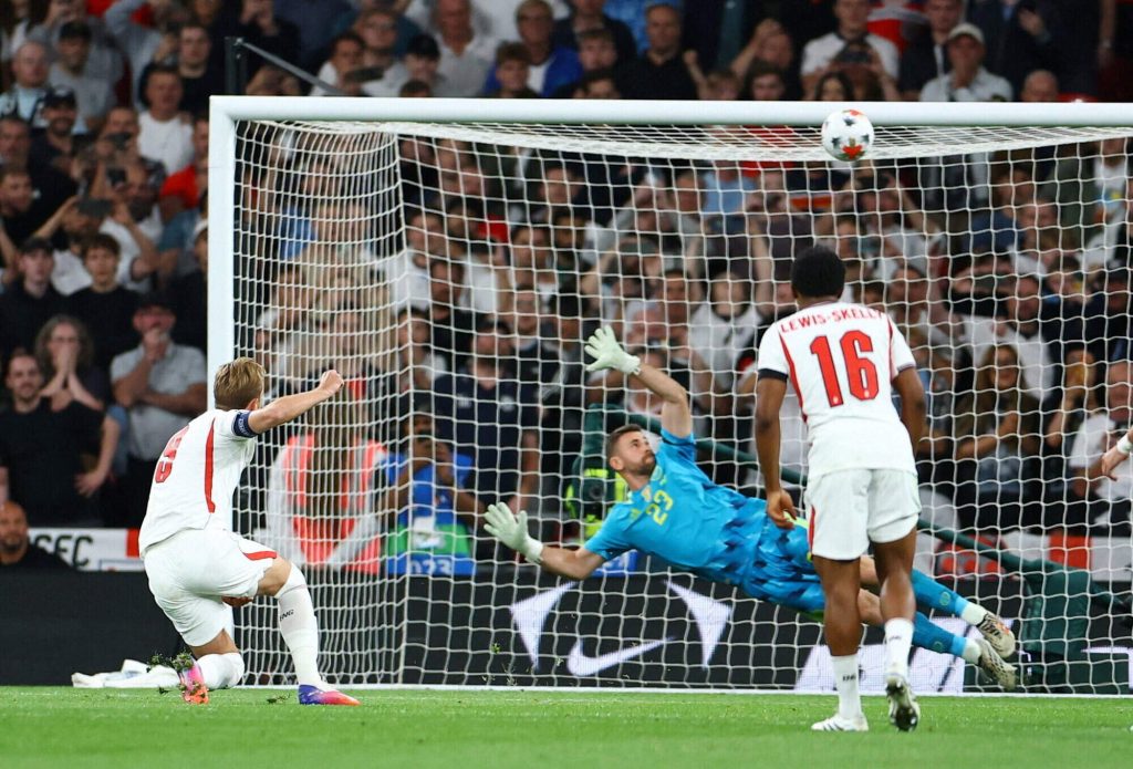 Harry Kane reacts to penalty miss in England’s defeat to Spain