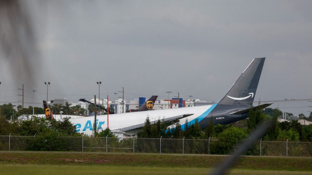 Amazon cargo plane overshoots Miami airport runway, strikes multiple vehicles