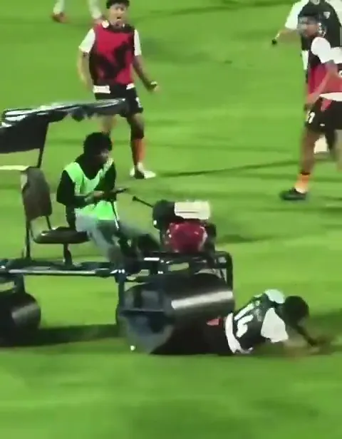 WATCH: Andros Townsend knocked down by groundskeeping vehicle before league match…